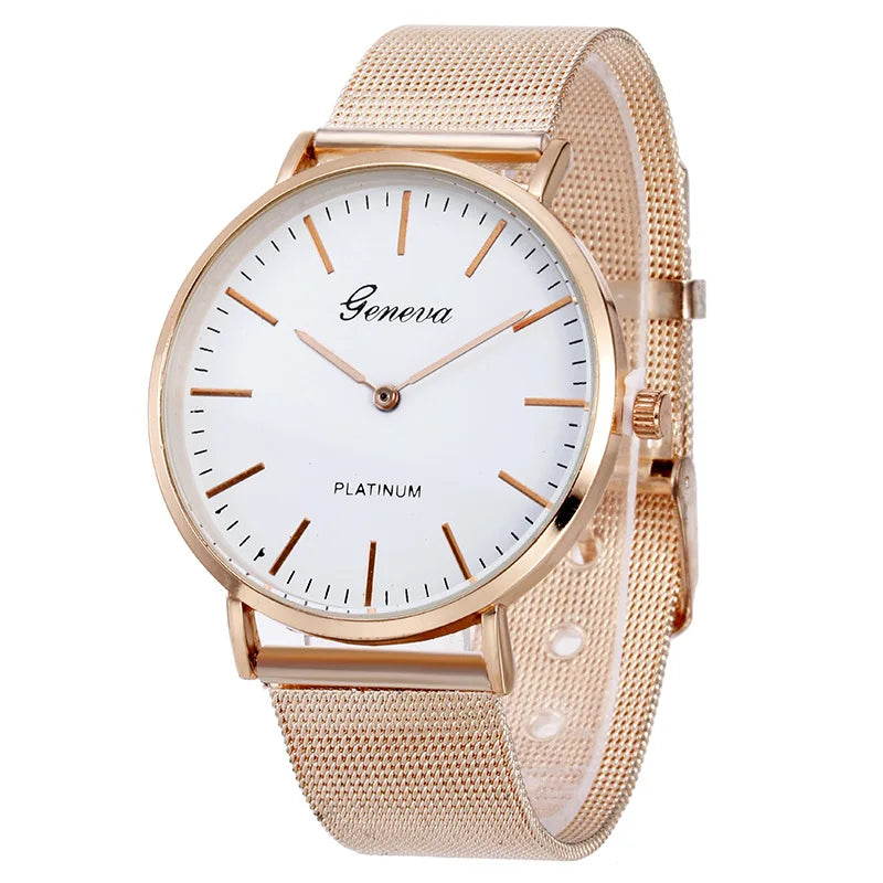 Montre Femme Geneva Quartz Maille Métal