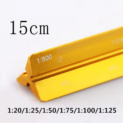 Règle Triangulaire Aluminium 15 cm - Échelle 1:20 à 1:600 pour Dessin Technique