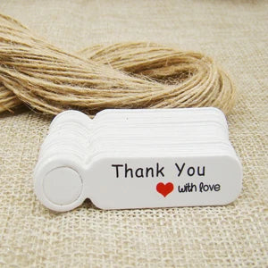 Étiquettes Prix Kraft Vierges 5x3 cm - 100 pcs + Ficelle Chanvre