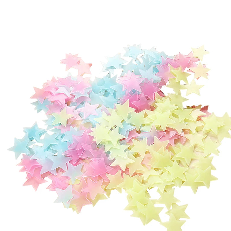 Stickers Muraux Lumineux Étoiles 100 pcs - Phosphorescents pour Chambre Enfant