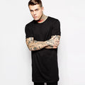 T-Shirt Homme Noir Long Hip Hop - Streetwear Tendance 2026
