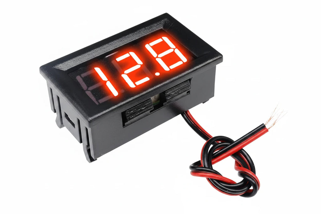 Voltmètre Digital LED DC 4-30V - Pour Voiture, Moto, Bateau