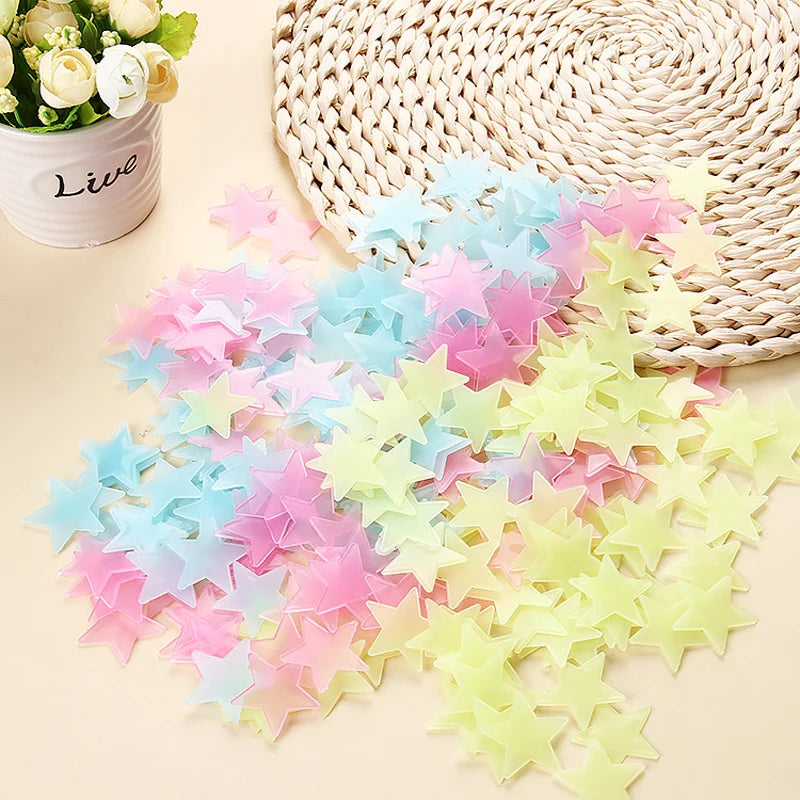 Stickers Muraux Lumineux Étoiles 100 pcs - Phosphorescents pour Chambre Enfant