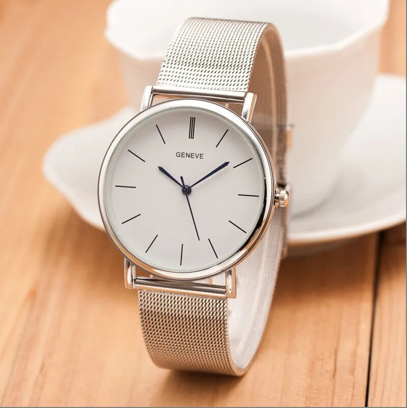 Montre Femme Geneva Quartz Maille Métal