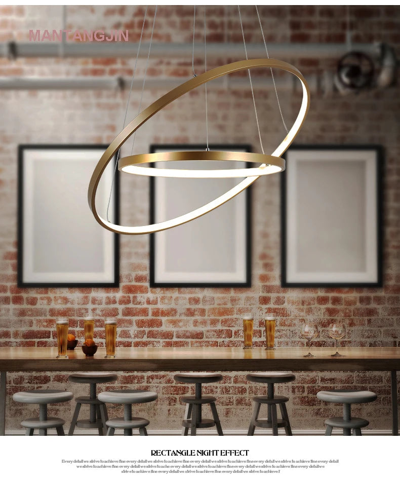 Suspension Luminaire Moderne Cercle - 1 à 4 Lumières pour Salon/Salle à Manger