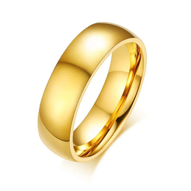 Alliance Acier Inoxydable Dorée Homme/Femme - Bague de Mariage Simple
