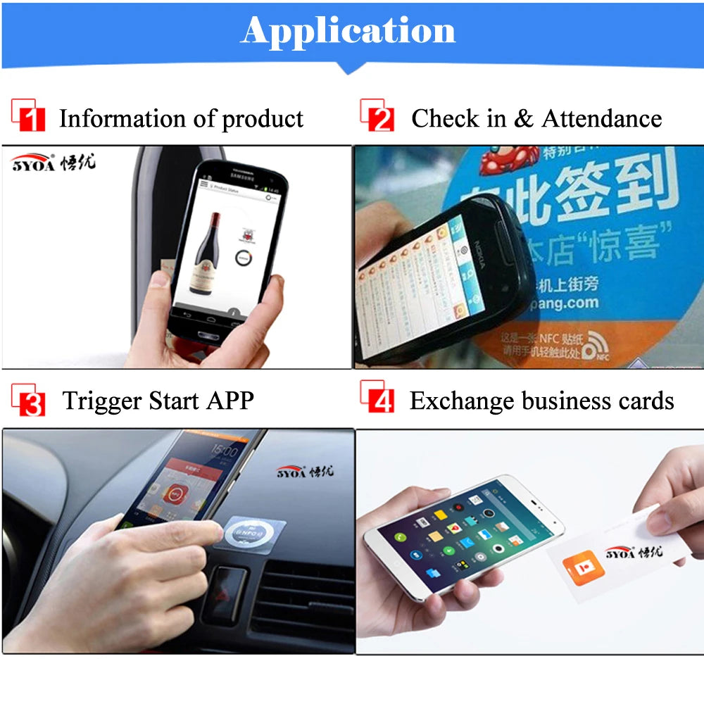 Étiquettes NFC NTAG213 - Lot de 6 Stickers 13.56 MHz pour Automatisation