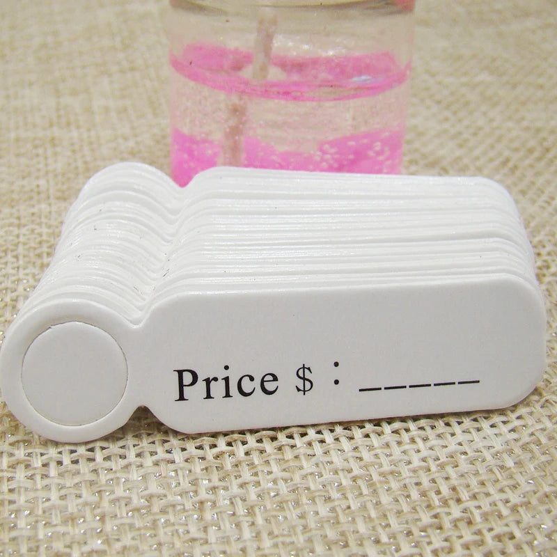 Étiquettes Prix Kraft Vierges 5x3 cm - 100 pcs + Ficelle Chanvre
