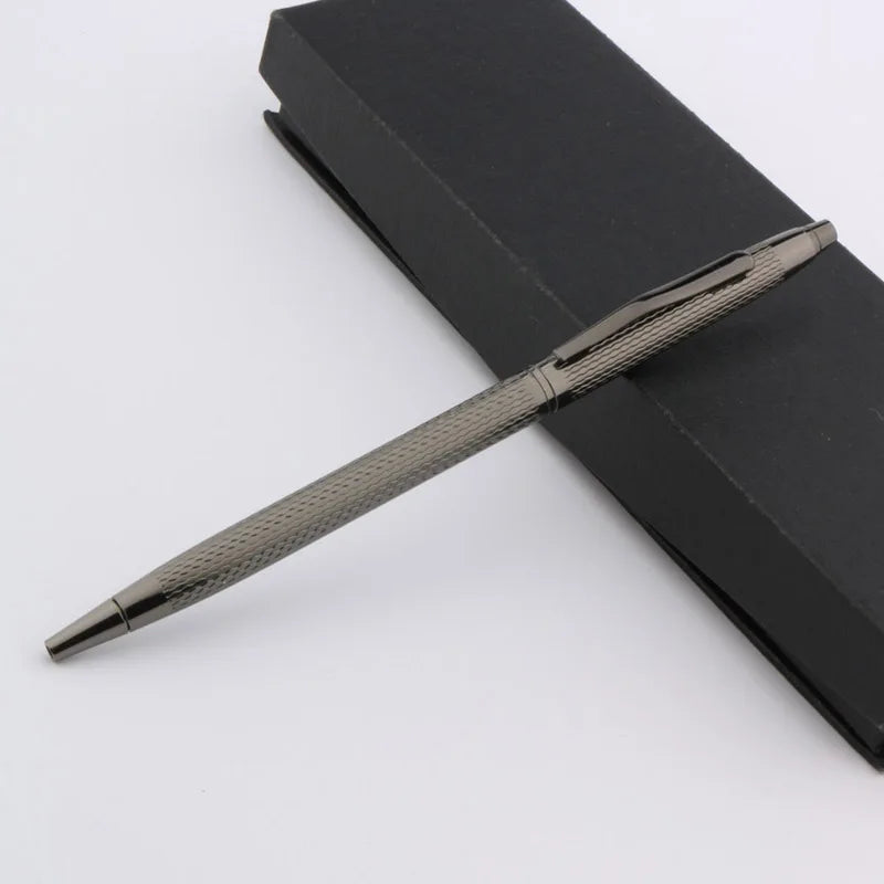 Stylo Bille Métal Luxe Motif Vague Twist - Encre Noire, Idéal Bureau/Cadeau
