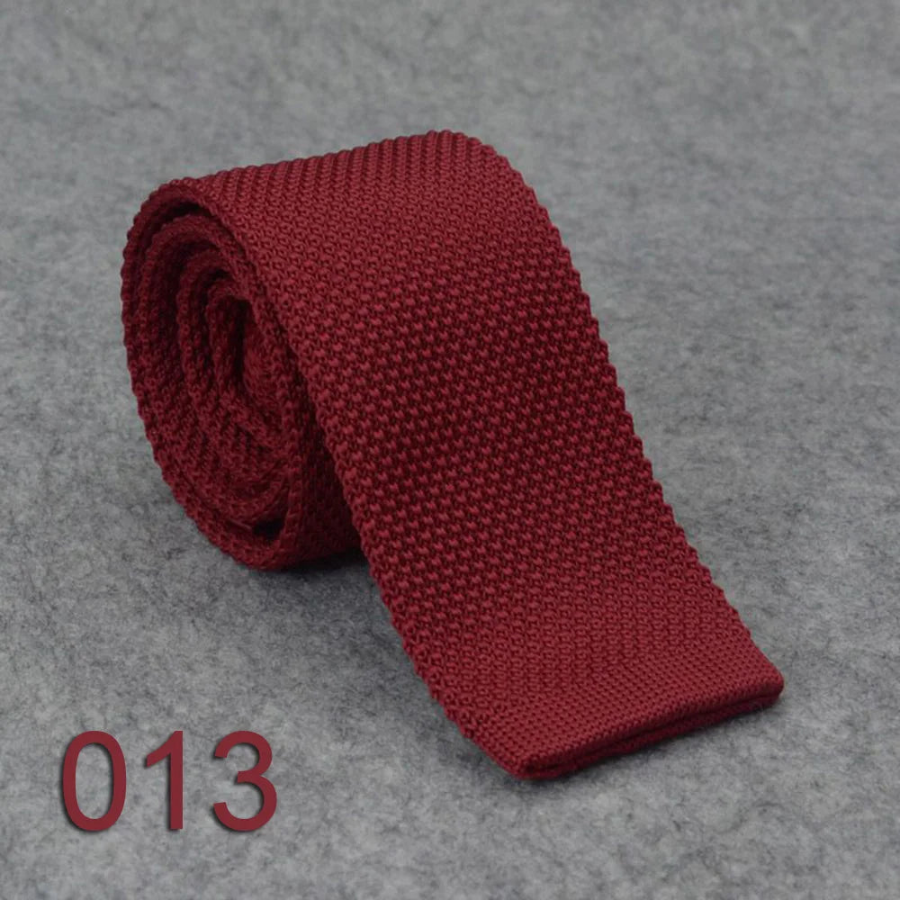 Cravate Tricotée Homme Noire Uni - Soie/Polyester 145 cm