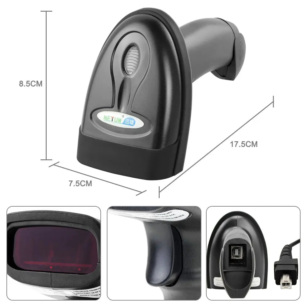 Scanner Code-Barres Bluetooth 2D QR NETUM C750 et Laser 1D C830