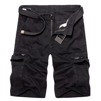 Short Cargo Militaire Homme Vert Armée - Lâche Multi-Poches Été
