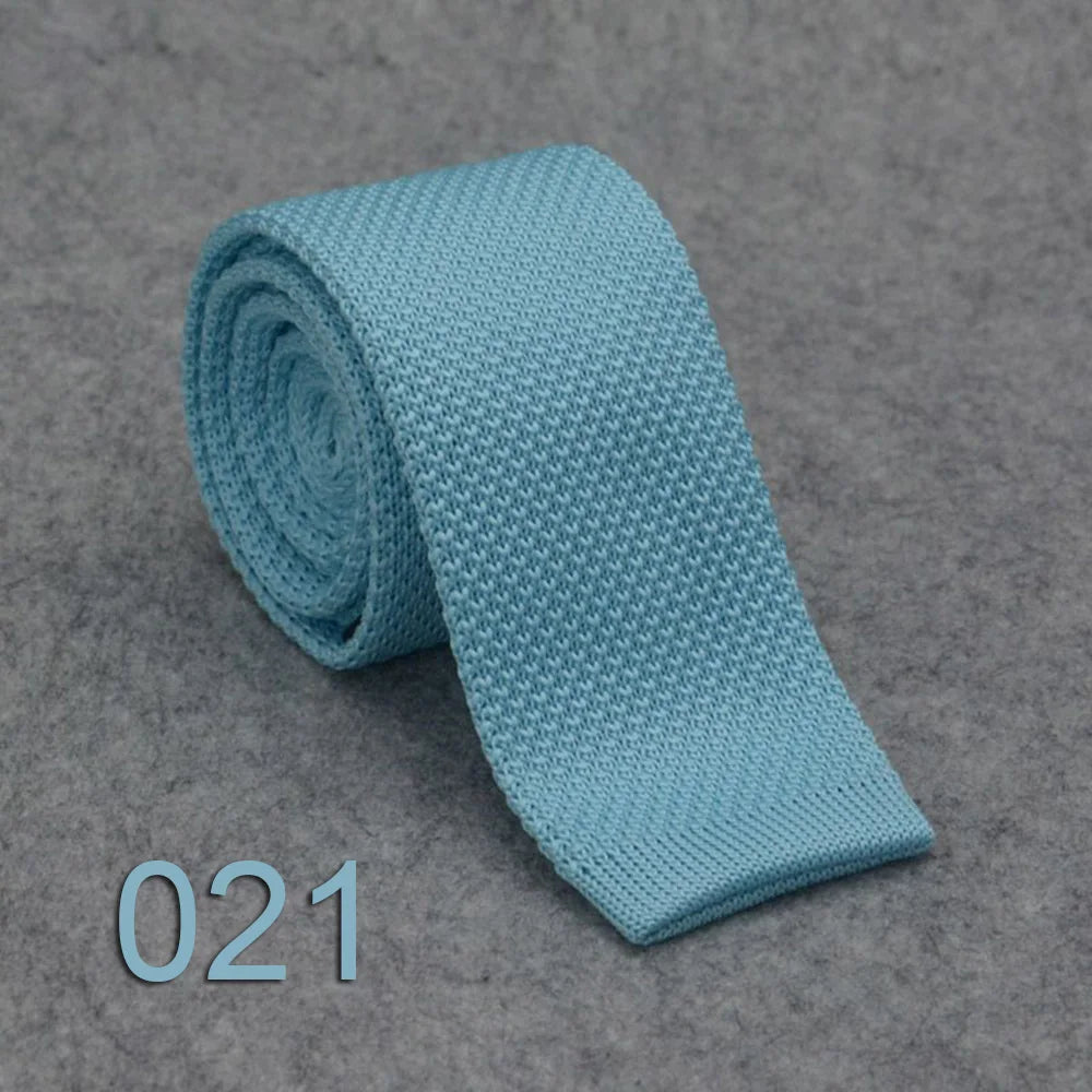 Cravate Tricotée Homme Noire Uni - Soie/Polyester 145 cm