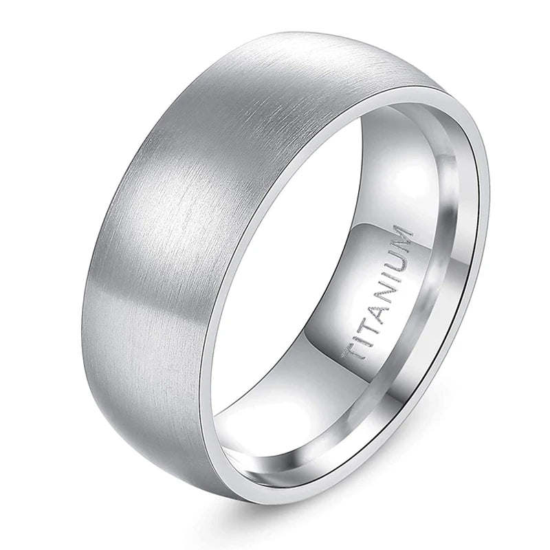 Bague Titane Brossée 4-8 mm - Minimaliste Homme/Femme