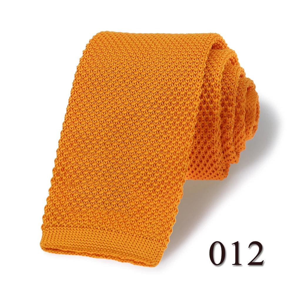 Cravate Tricotée Homme Noire Uni - Soie/Polyester 145 cm