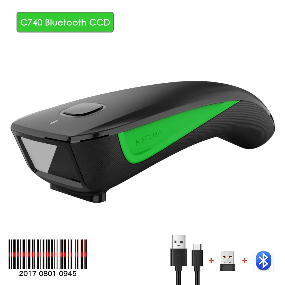 Scanner Code-Barres Bluetooth 2D QR NETUM C750 et Laser 1D C830