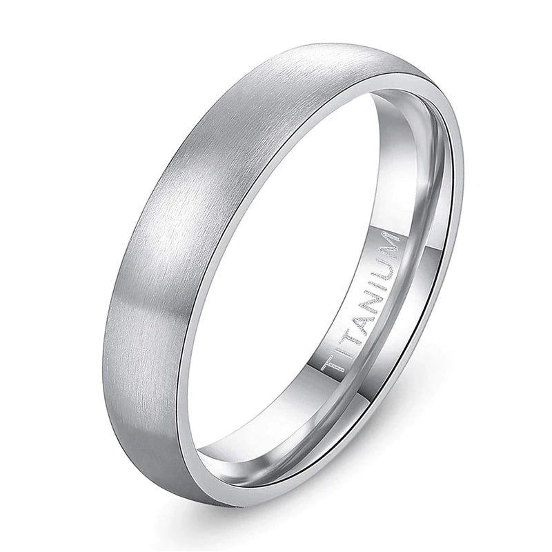 Bague Titane Brossée 4-8 mm - Minimaliste Homme/Femme