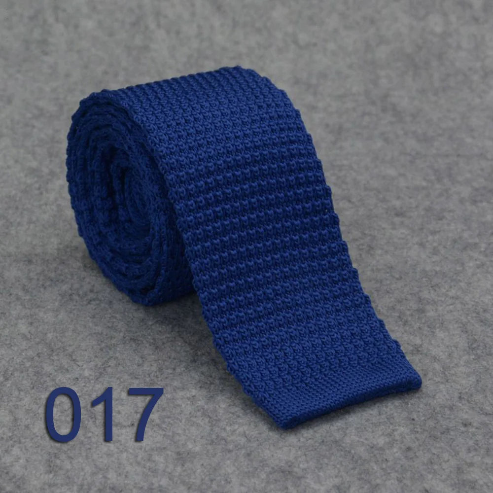 Cravate Tricotée Homme Noire Uni - Soie/Polyester 145 cm