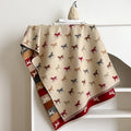 Châle Écharpe Jacquard Cheval Hiver - Motif Traditionnel Coloré