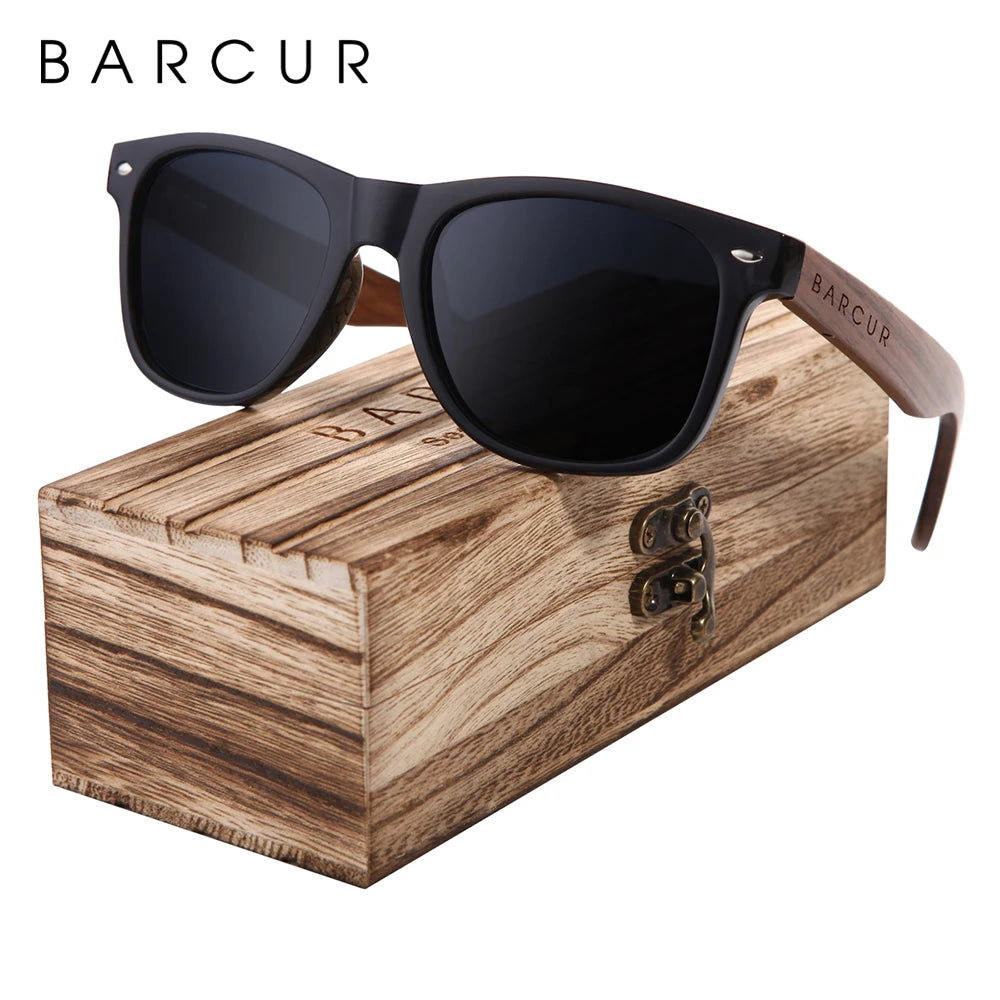Lunettes de Soleil Bois Noyer Barcur - Polarisées Homme UV400