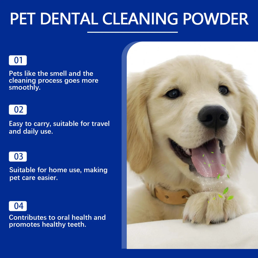 Poudre Nettoyante Dentaire pour Chien – Menthe Poivrée, Élimine le Tartre et les Odeurs
