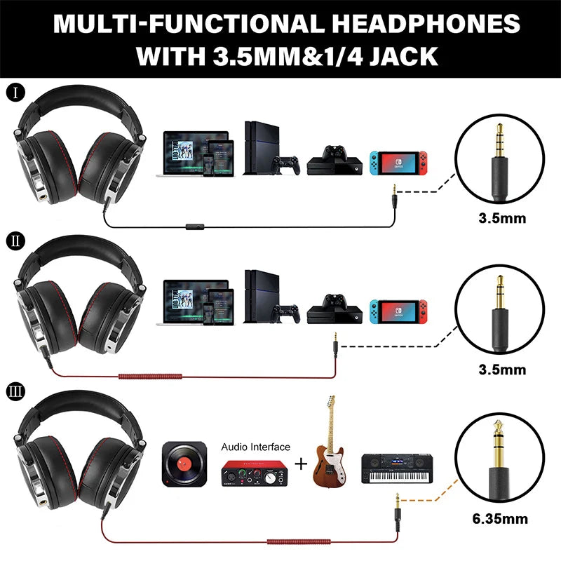 Casque Audio Filaire OneOdio Pro 10/30/50 - Studio DJ avec Micro