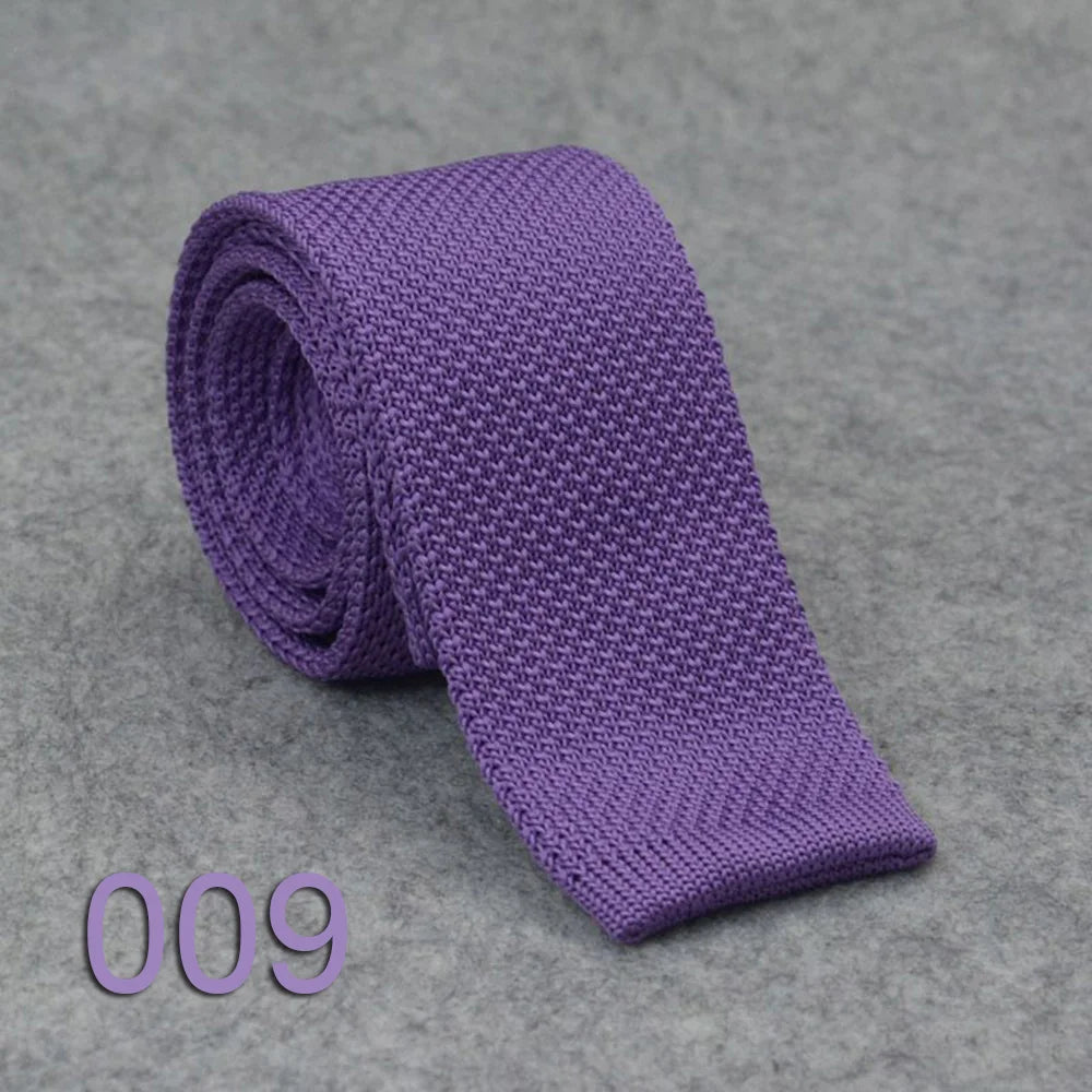 Cravate Tricotée Homme Noire Uni - Soie/Polyester 145 cm