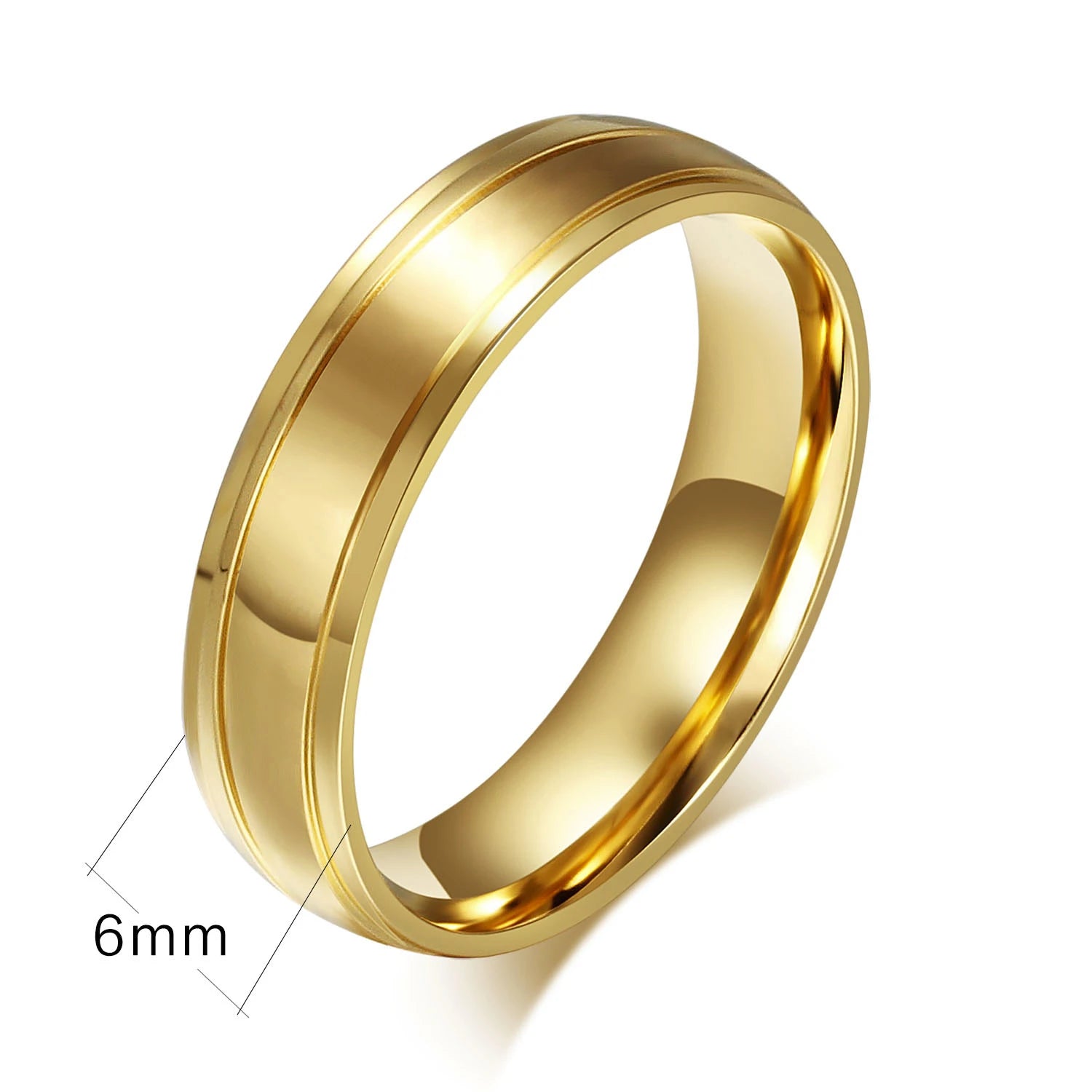Alliance Acier Inoxydable Dorée Homme/Femme - Bague de Mariage Simple