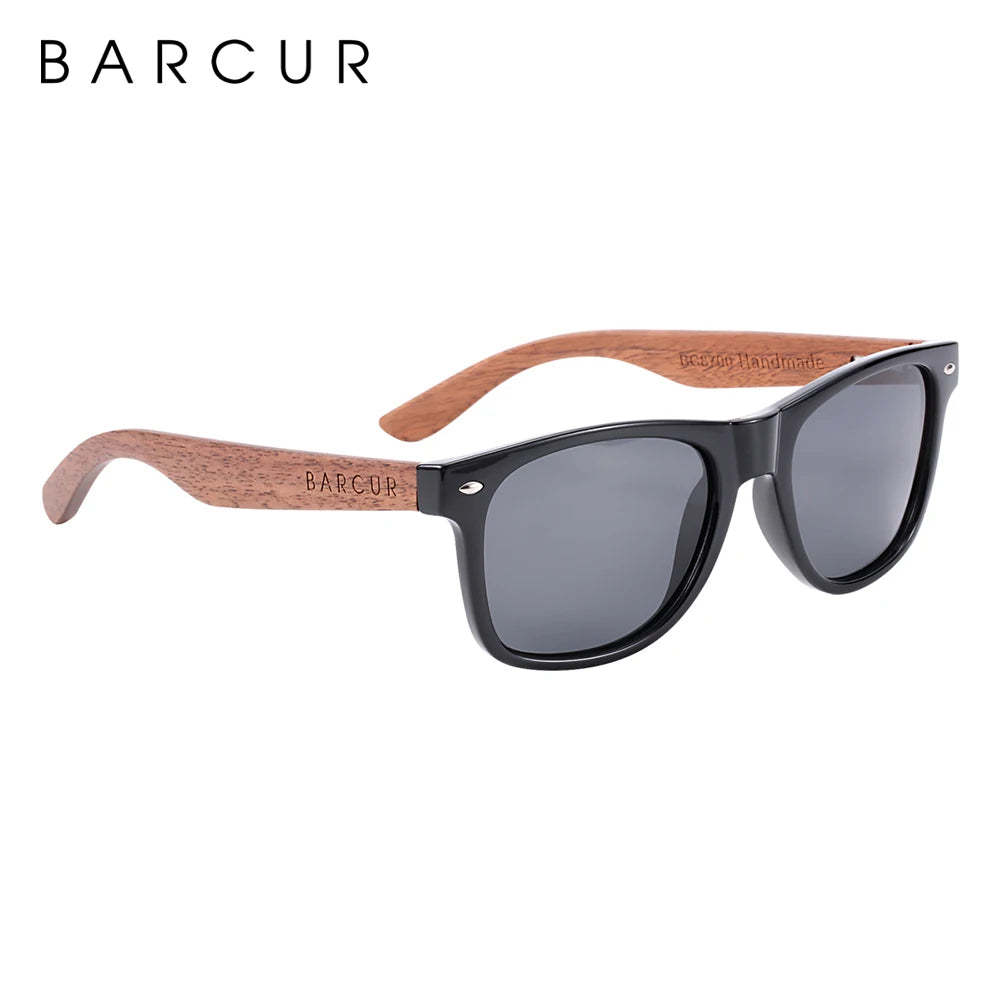 Lunettes de Soleil Bois Noyer Barcur - Polarisées Homme UV400