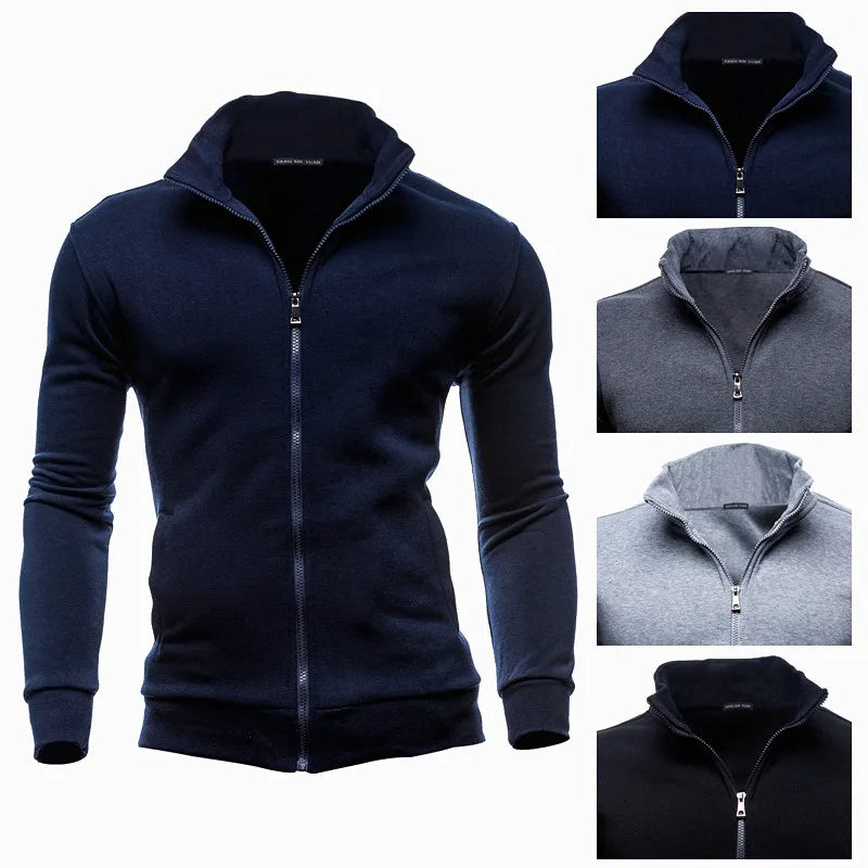 Sweat Homme Zippé Col Montant sans Capuche - Casual 2026