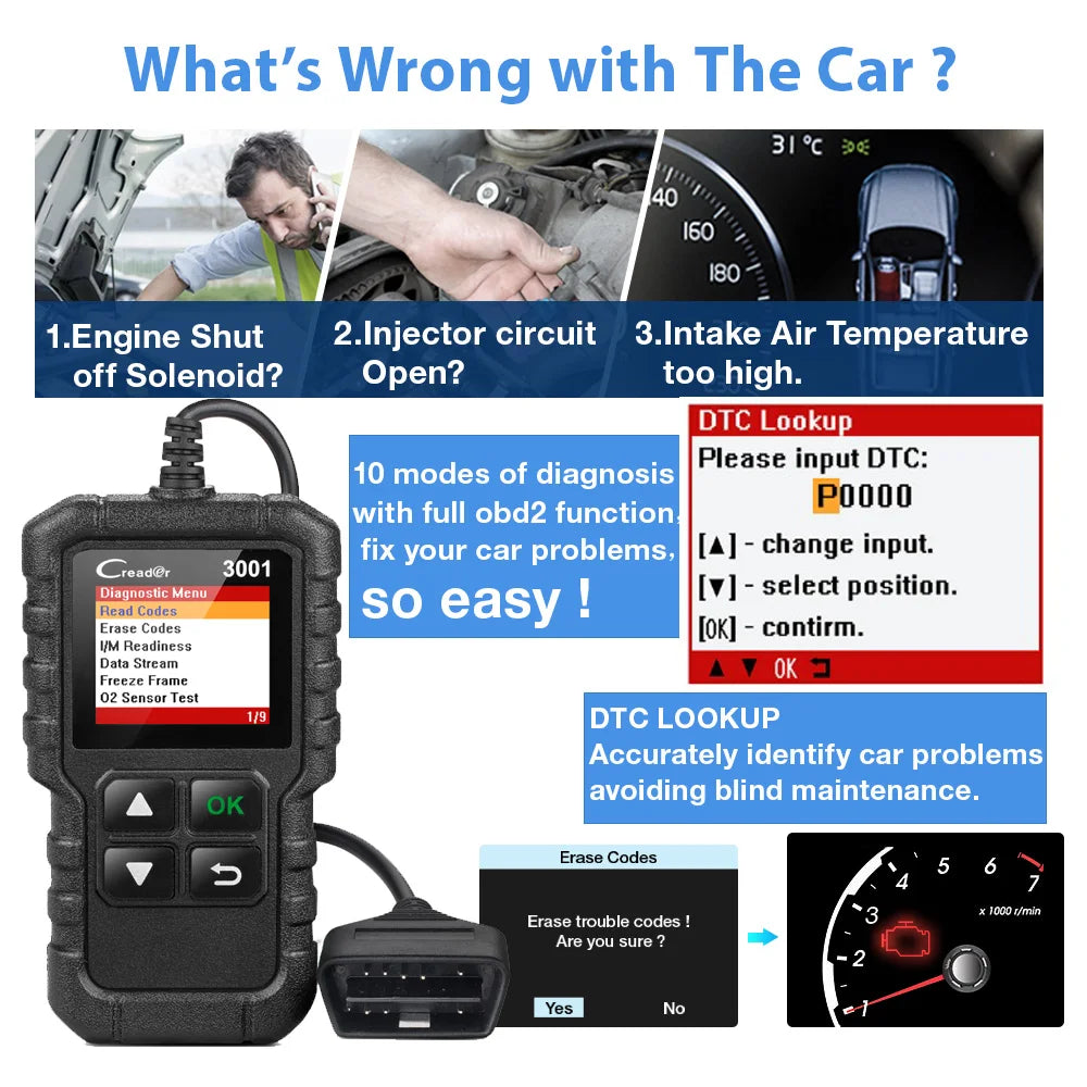 Valise Diagnostic OBD2 Launch X431 CR3001 - Outil Pro pour Mécaniciens
