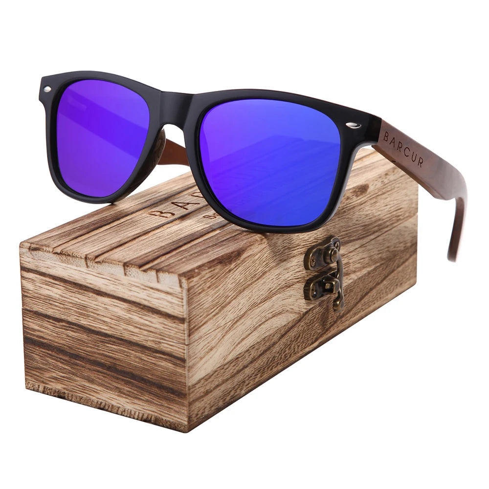 Lunettes de Soleil Bois Noyer Barcur - Polarisées Homme UV400