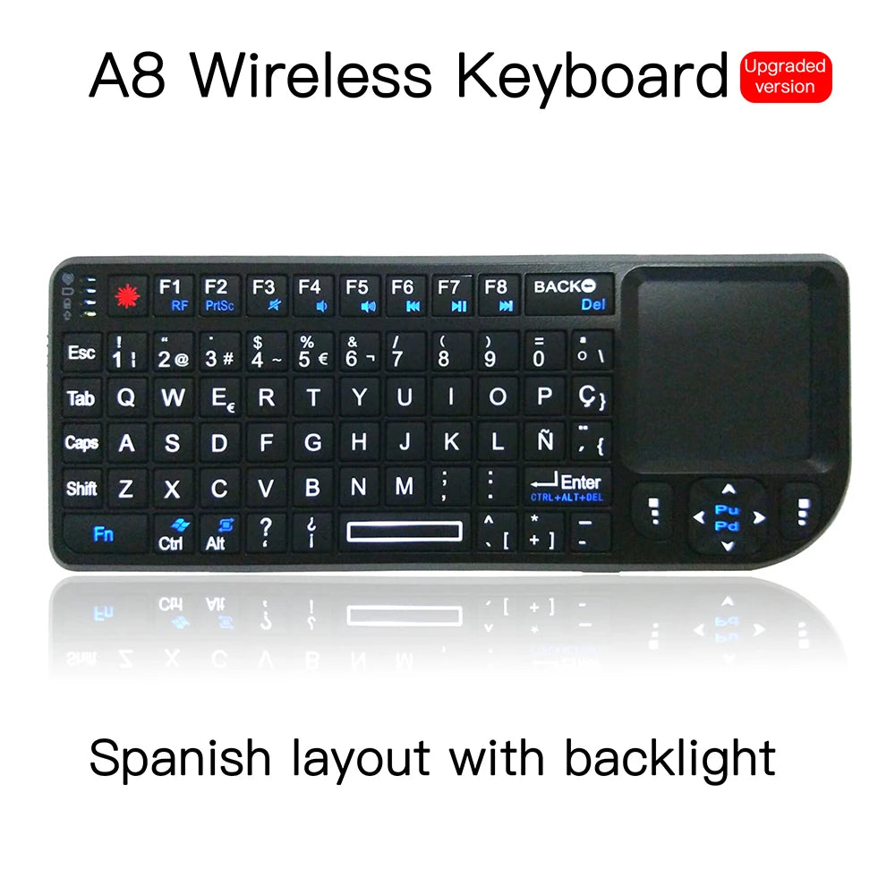 Clavier sans Fil 2.4G 3-en-1 avec Touchpad pour PC TV Android