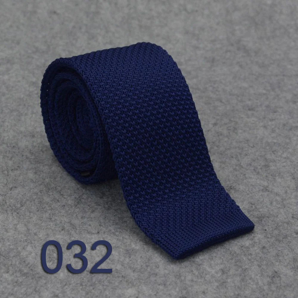 Cravate Tricotée Homme Noire Uni - Soie/Polyester 145 cm