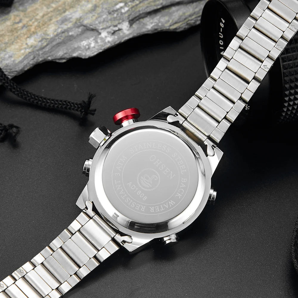 Montre Sport Homme Digitale LED Quartz - Double Heure et Étanche 3 ATM