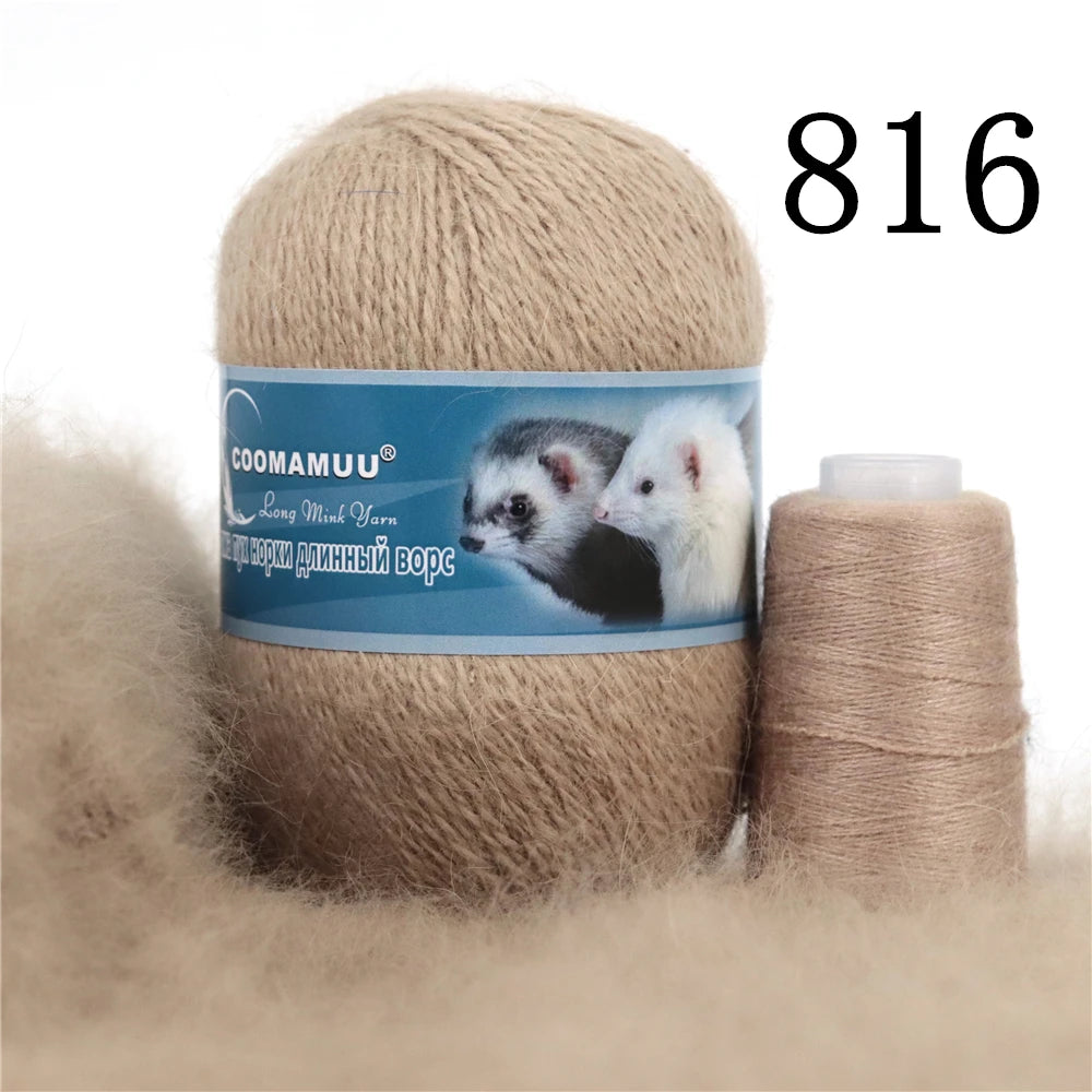 Laine à Tricoter Mink Cashmere 50g-20g - Fil Doux Anti-Bouloche