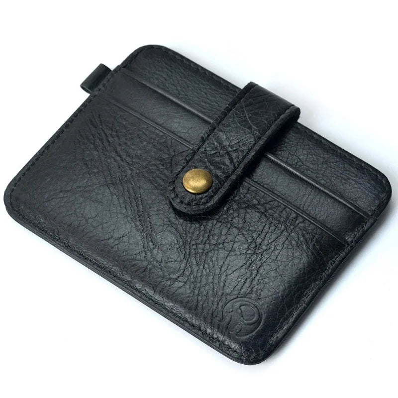 Portefeuille Homme Cuir Véritable Fin et Slim - Petit Format Portable