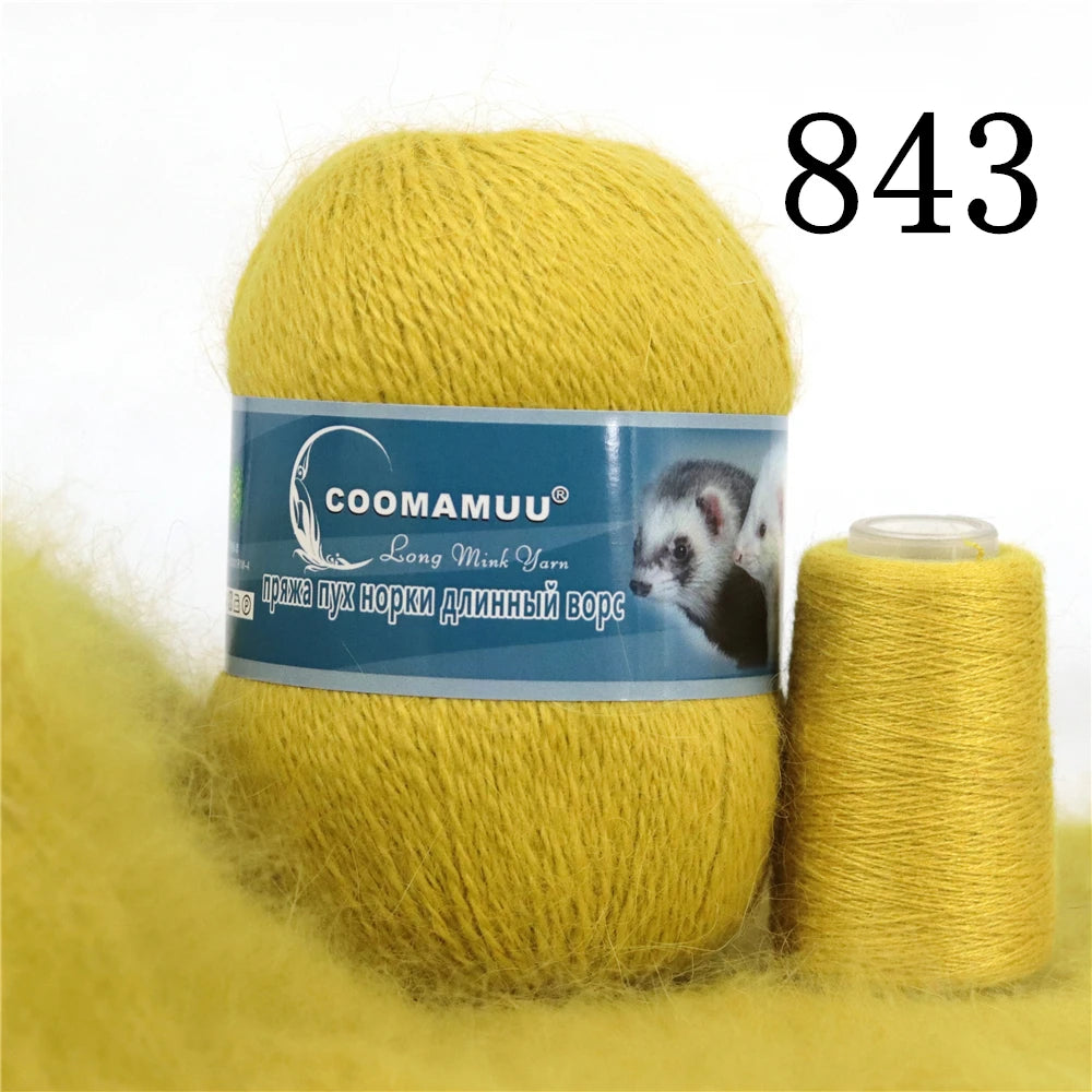 Laine à Tricoter Mink Cashmere 50g-20g - Fil Doux Anti-Bouloche