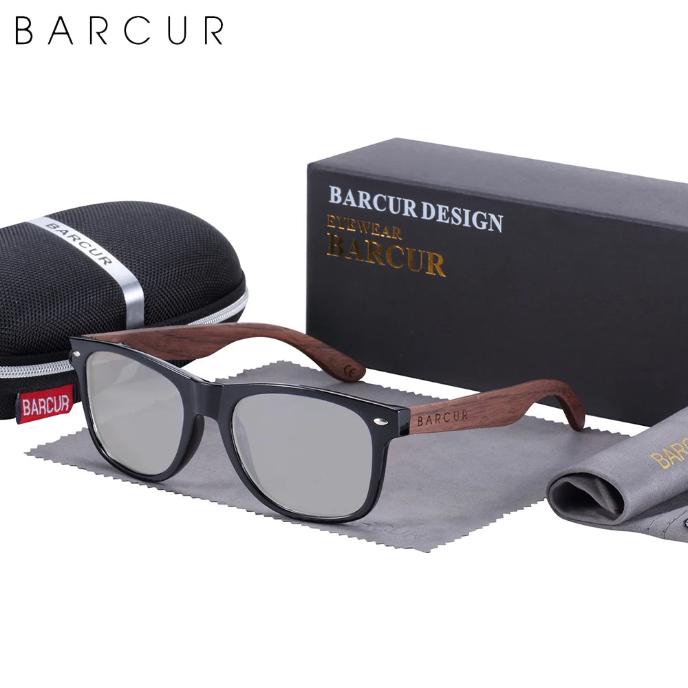 Lunettes de Soleil Bois Noyer Barcur - Polarisées Homme UV400