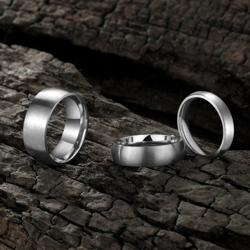 Bague Titane Brossée 4-8 mm - Minimaliste Homme/Femme