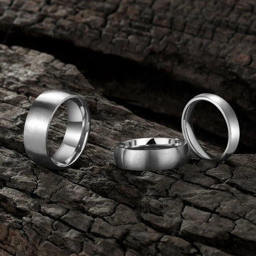 Bague Titane Brossée 4-8 mm - Minimaliste Homme/Femme
