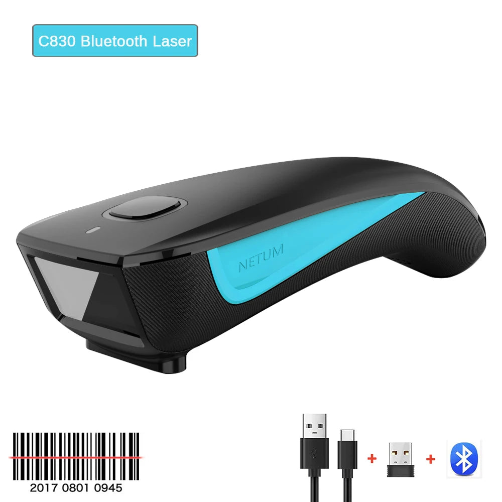 Scanner Code-Barres Bluetooth 2D QR NETUM C750 et Laser 1D C830