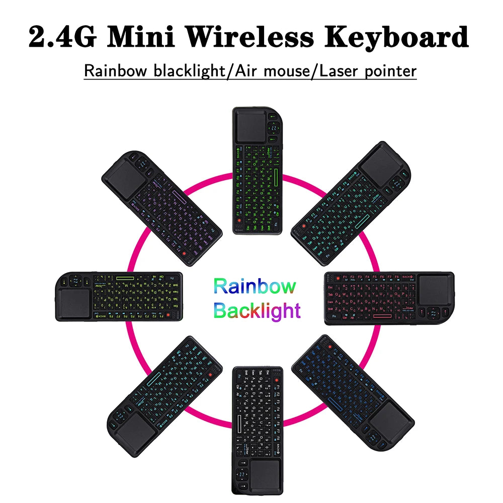 Clavier sans Fil 2.4G 3-en-1 avec Touchpad pour PC TV Android