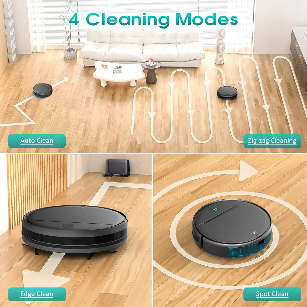 Aspirateur Robot avec Fonction Lavage – 3000Pa, Navigation Gyroscope, Contrôle par Application