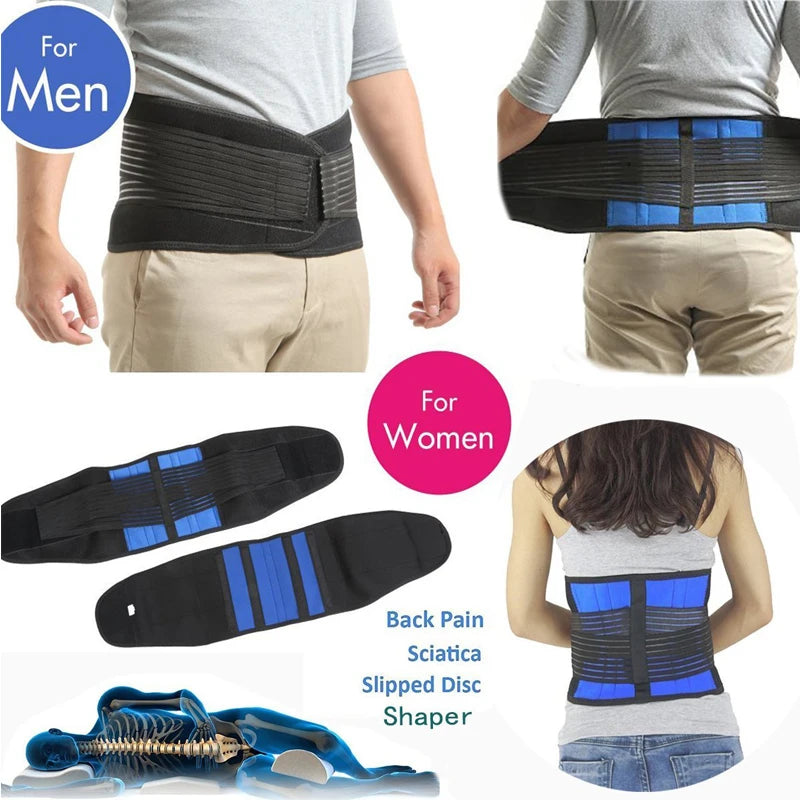 Ceinture Lombaire Néoprène Ajustable Double Sangle - Soulagement Douleur Dos