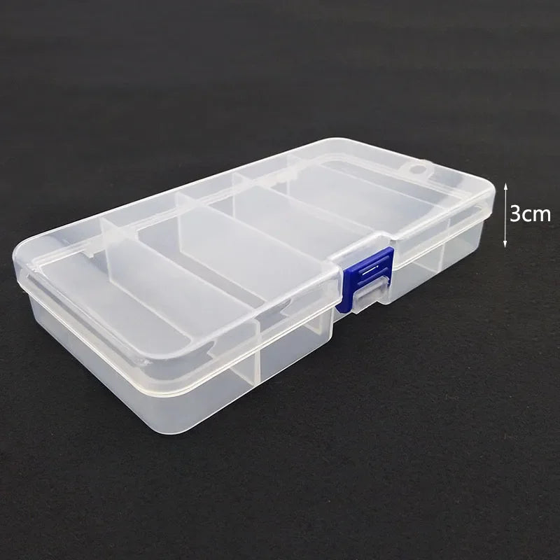 Boîte à Pêche Transparente 5 Compartiments - Boîte Appâts et Leurres