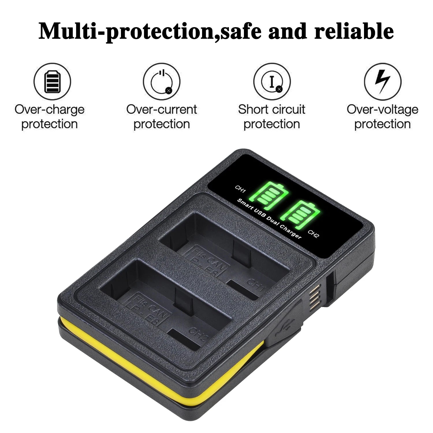 Batterie LP-E8 1800mAh + Chargeur Double USB pour Canon EOS 550D/600D/650D