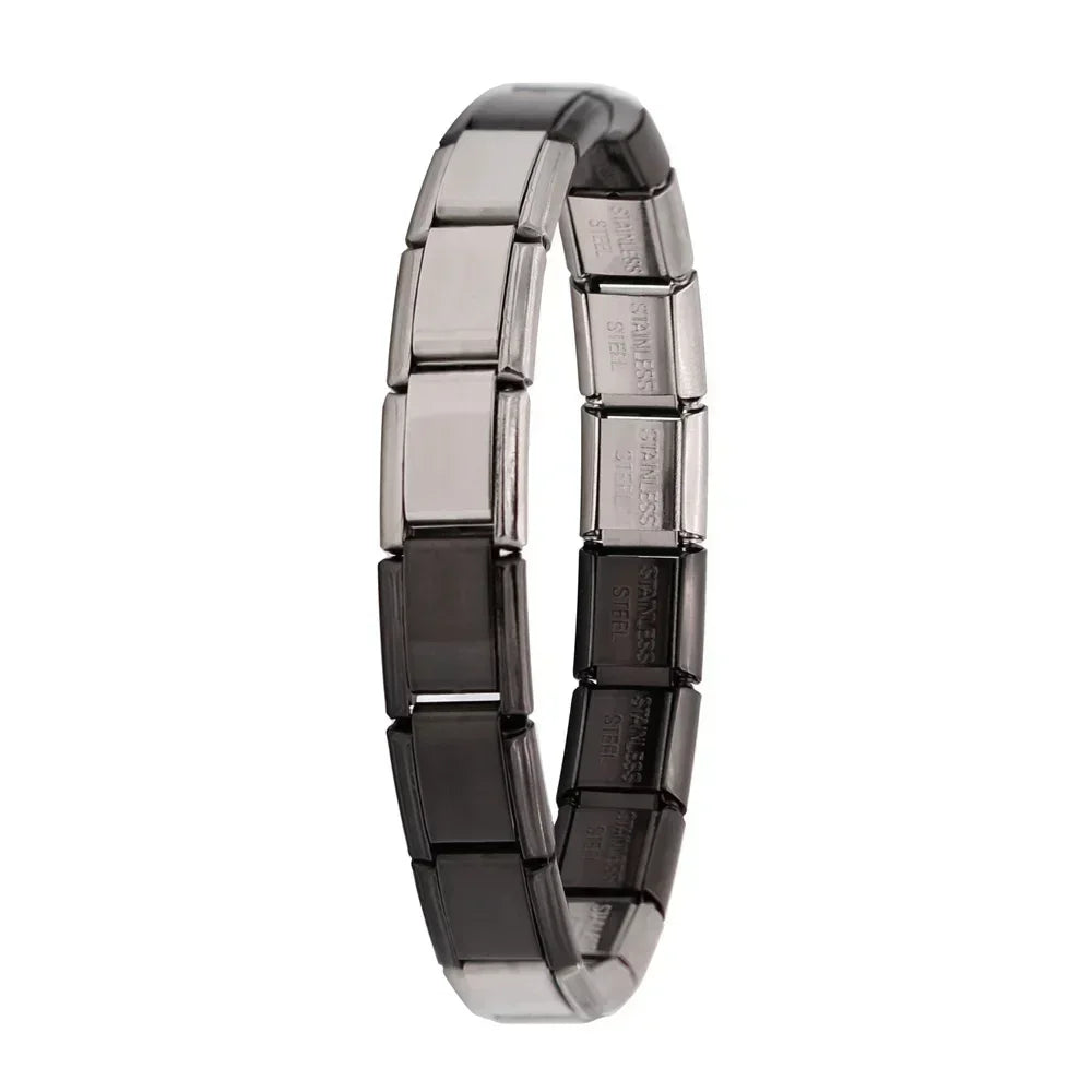 Bracelet Élastique Charms Acier Inoxydable 9 mm pour Femme - Style Italien