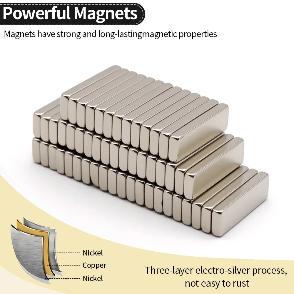 Aimant Néodyme Super Puissant N35 30x10x4 mm - Bloc Magnétique Fort