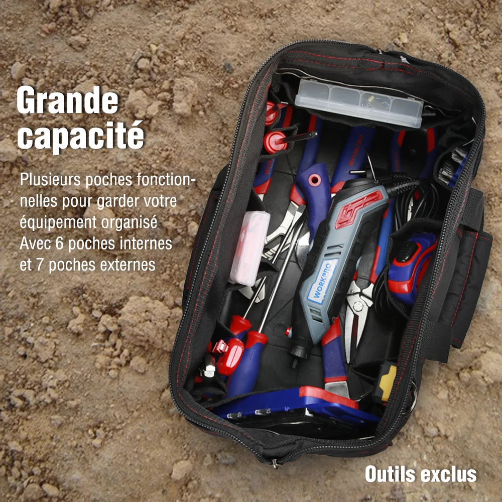 Sac à Outils Étanche Workpro - Multifonction pour Électricien et Bricolage